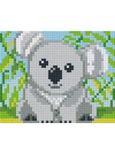 Pixel szett 1 normál alaplappal, színekkel, koala, fekvő kép