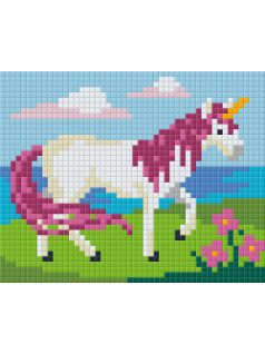 Pixel szett 1 normál alaplappal, színekkel, unikornis