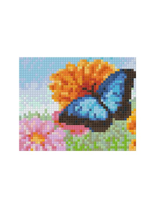Pixel szett 1 normál alaplappal, színekkel, pillangó virágokkal, (801364)