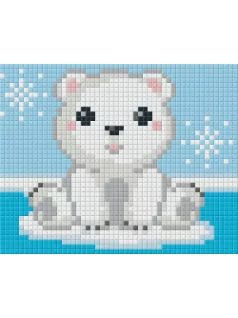 Pixel szett 1 normál alaplappal, színekkel, jegesmedve, bébi