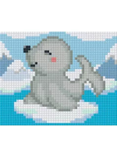 Pixel szett 1 normál alaplappal, színekkel, fóka
