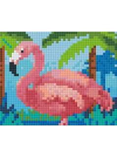 Pixel szett 1 normál alaplappal, színekkel, flamingó