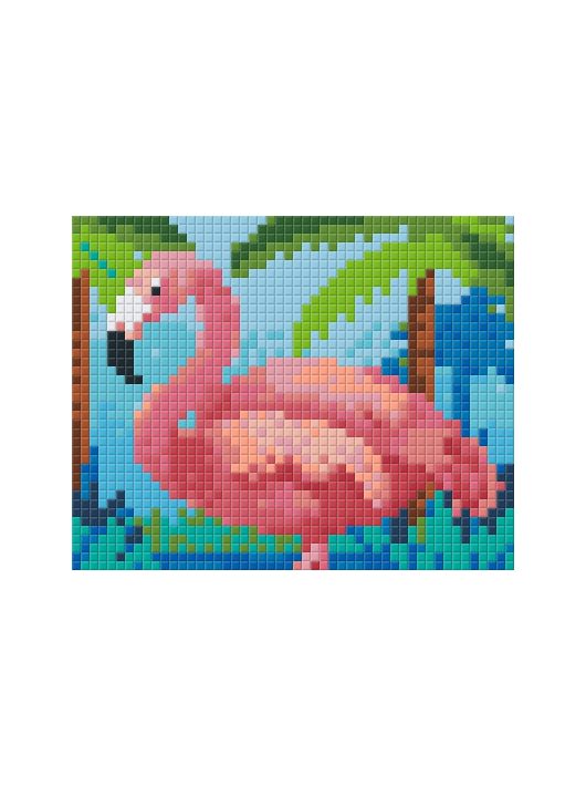 Pixel szett 1 normál alaplappal, színekkel, flamingó