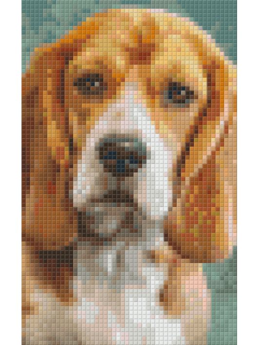 Pixel szett 2 normál alaplappal, színekkel, kutya, basset hound, 802092