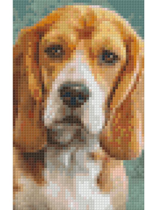 Pixel szett 2 normál alaplappal, színekkel, kutya, basset hound, 802092