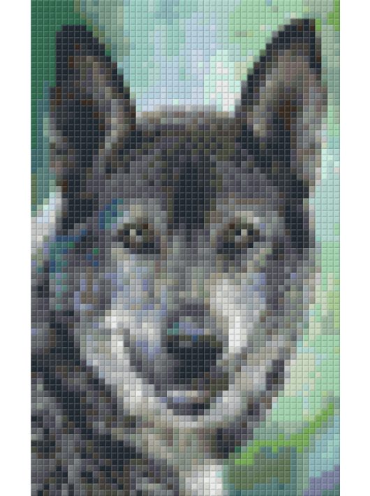 Pixel szett 2 normál alaplappal, színekkel, farkas
