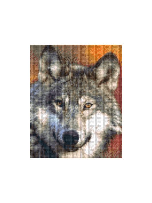 Pixel szett 4 normál alaplappal, színekkel, farkas