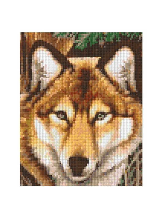 Pixel szett 4 normál alaplappal, színekkel, farkas (804050)