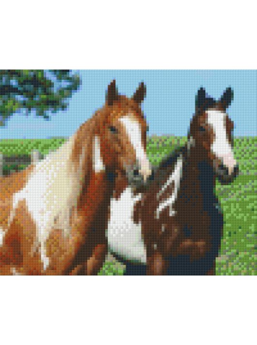 Pixel szett 4 normál alaplappal, színekkel, lovak