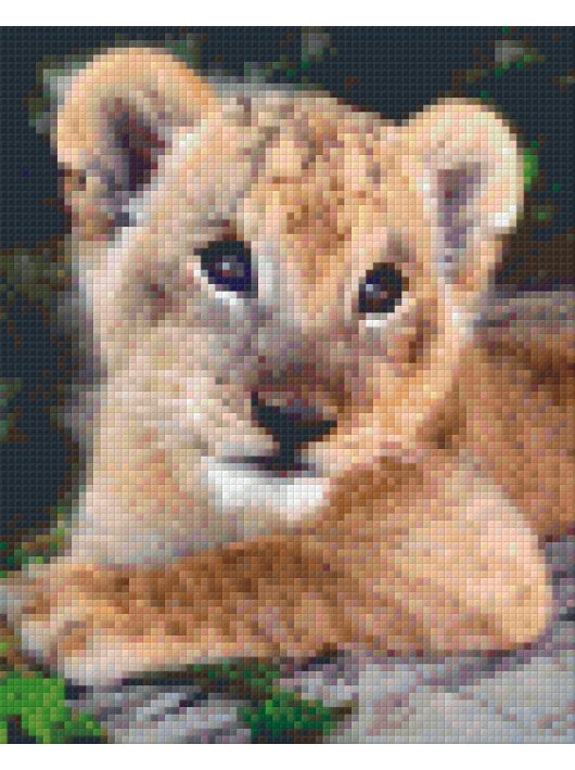 Pixel szett 4 normál alaplappal, színekkel, oroszlánkölyök