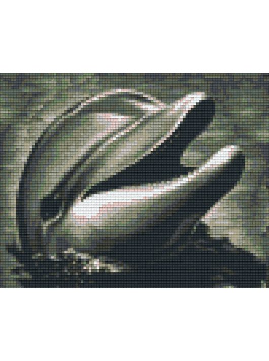 Pixel szett 4 normál alaplappal, színekkel, delfin (804268)