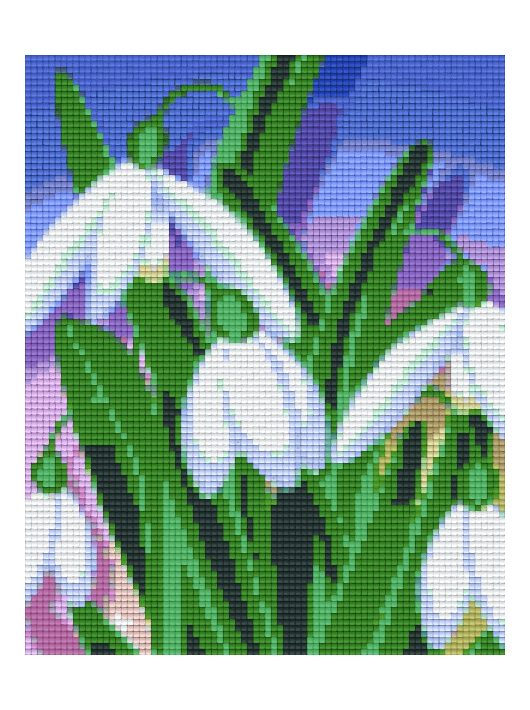 Pixel szett 4 normál alaplappal, színekkel, hóvirág