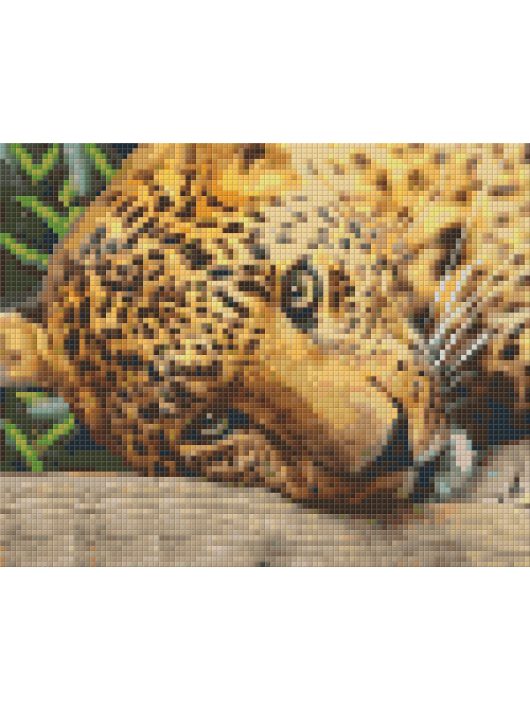 Pixel szett 4 normál alaplappal, színekkel, fekvő leopárd
