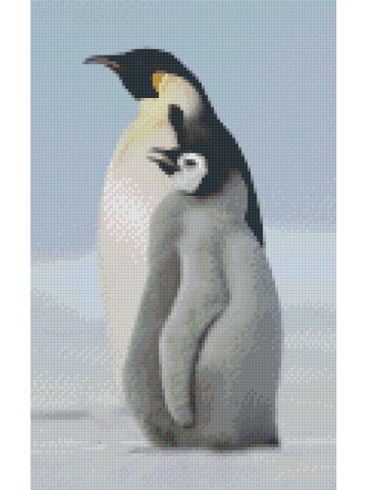 Pixel szett 8 normál alaplappal, színekkel, pingvin