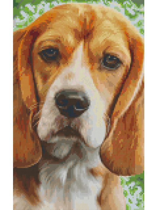 Pixel szett 8 normál alaplappal, színekkel, kutya, basset hound