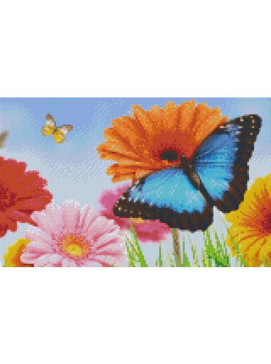 Pixel szett 8 normál alaplappal, színekkel, pillangó virágokkal