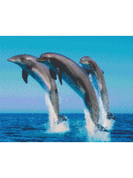 Pixel szett 9 normál alaplappal, színekkel, delfinek