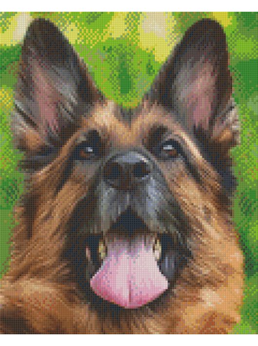 Pixel szett 9 normál alaplappal, színekkel, kutya, németjuhász