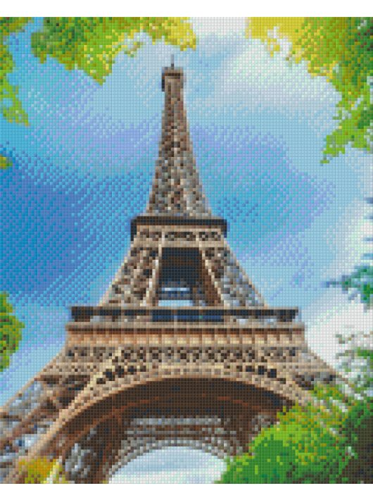 Pixel szett 9 normál alaplappal, színekkel, Eiffel-torony