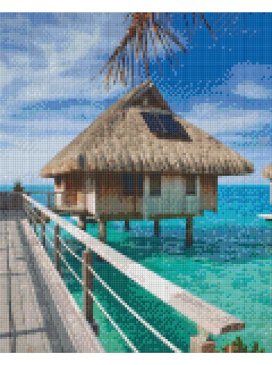 Pixel szett 9 normál alaplappal, színekkel, tengerpart (809410)