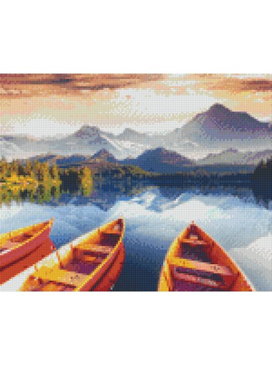 Pixel szett 9 normál alaplappal, színekkel, hegyek tóval