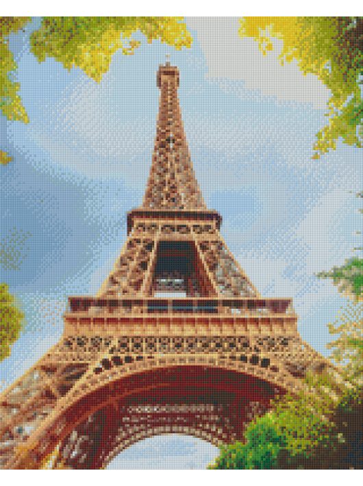 Pixel szett 16 normál alaplappal, színekkel, Eiffel-torony