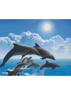 Pixel szett 16 normál alaplappal, színekkel, delfinek
