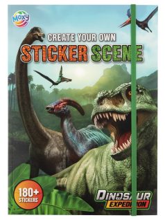   Matricázós készlet, A/4, 10 háttér és 6 ív matrica, dinoszauruszok