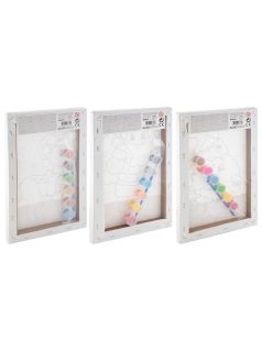 Festés számok szerint gyerekeknek (vászon, festék, ecset), 20x30cm, karácsonyi, 3 féle változat 