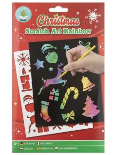 Képkarcoló szett sablonnal, A/5, karácsonyi, 4 ív/csomag