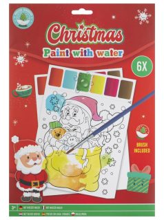   Karácsonyi vízzel festős színező füzet, A/4, 6 lap, ecsettel