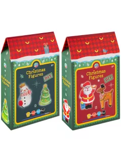 Gipszfigura festő szett (2 db 7cm-es figura, 4 festék, ecset), 2 féle változat