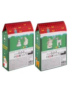 Gipszfigura festő szett (2 db 7cm-es figura, 4 festék, ecset), 2 féle változat