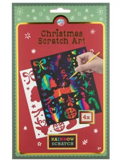   Képkarcoló szett sablonnal, A/5, karácsonyi, 4 ív/csomag (800079)