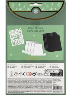   Képkarcoló szett sablonnal, A/5, karácsonyi, 4 ív/csomag (800079)