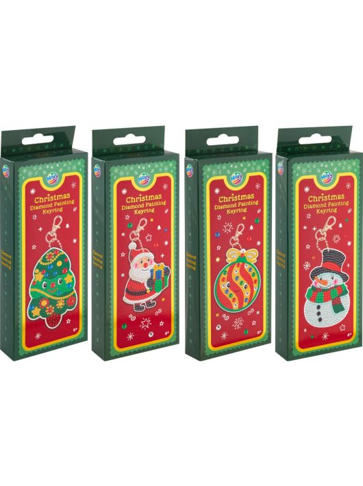 Gyémántfestés szett, karácsonyi kulcstartó, 4 féle változat (800084)