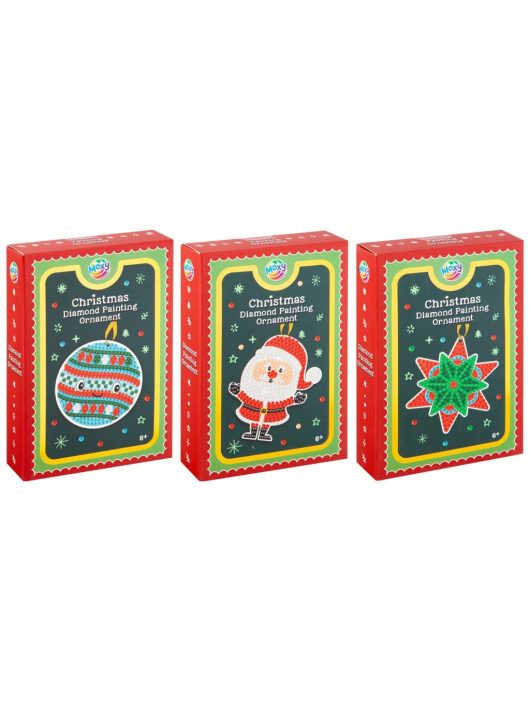 Gyémántfestés szett, karácsonyi díszek, 3 féle változat (800085)
