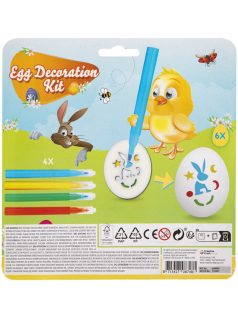 Tojásfestő sablonok, 6 db sablon és 4 db filctoll