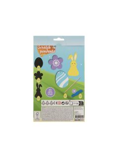   Képkarcoló szett, húsvéti, nyuszik, virágok és tojások, 9 db/csomag