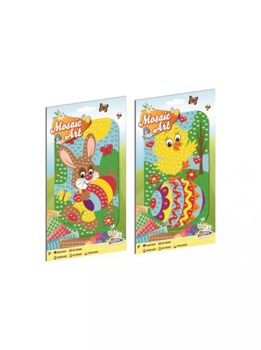 Húsvéti mozaikkép készítő szett, A/5, 2 féle (nyuszi vagy csibe)