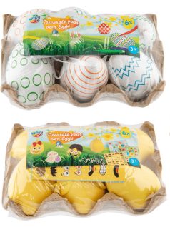   Húsvéti tojások, színezhető, dekorálható, 6 db/szett, kétféle változat