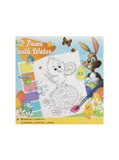   Húsvéti vízzel festős színező füzet, 20x20cm, 8 lap, ecsettel
