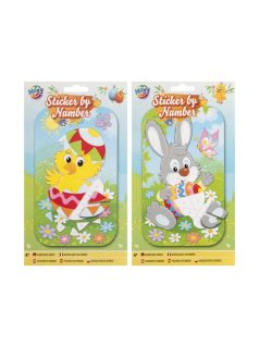   Húsvéti matricás mozaikkép készítő szett, 25x14,5cm, 2 féle (csibe vagy nyuszi)