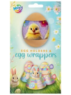   Tojásdíszítő fólia húsvétra, 12 db fólia és 4 db tojástartó, Moxy