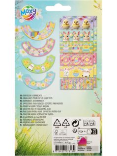   Tojásdíszítő fólia húsvétra, 12 db fólia és 4 db tojástartó, Moxy