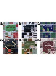   Mintás papírok, lapok, 30x30cm, 24 lap/cs, karácsonyi, 6 féle változat