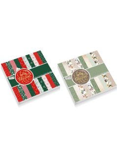   Mintás papírok, lapok, 15x15cm, 100 g, 30 lap/cs, karácsonyi, 2 féle változat