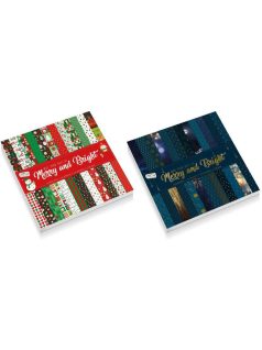   Mintás papírok, lapok, 20x20cm, 230 g, 24 lap/cs, karácsonyi, 2 féle változat