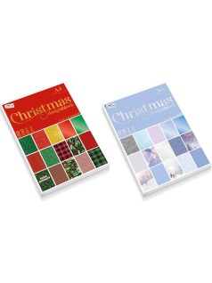   Mintás papírok, lapok, A/4, 120/270 g, 25 lap/cs, karácsonyi, 2 féle változat
