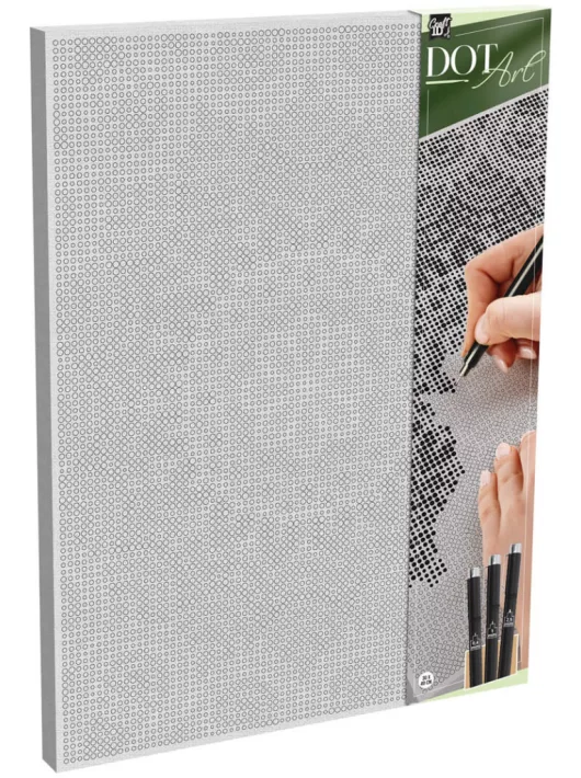 Pontpöttyöző, pontfestő készlet (előrajzolt vászon, 3 db filc), 40x30cm, mandala